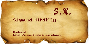 Sigmund Mihály névjegykártya